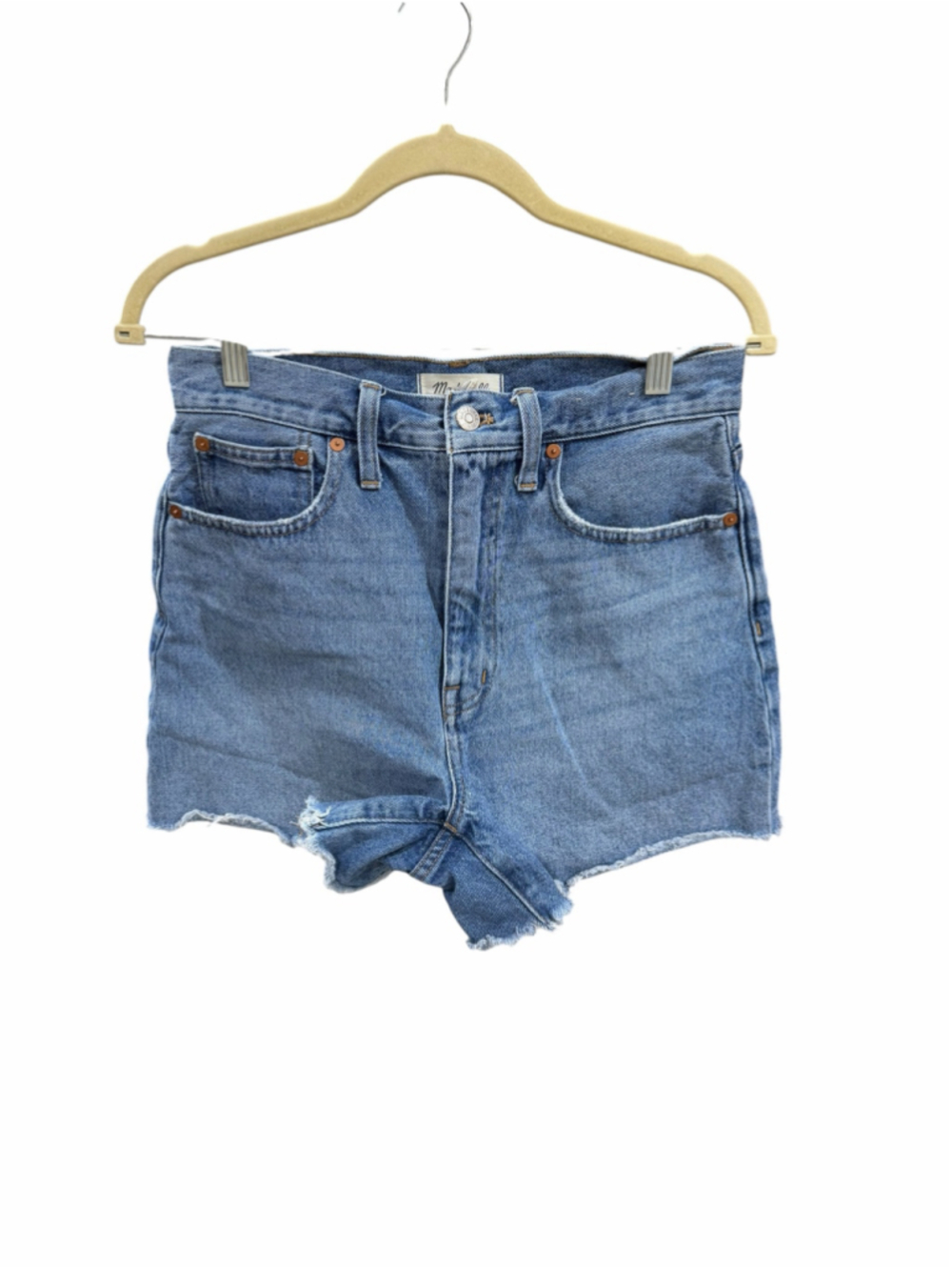Women's Madewell The Momjean Short Size 27 Blue Denim